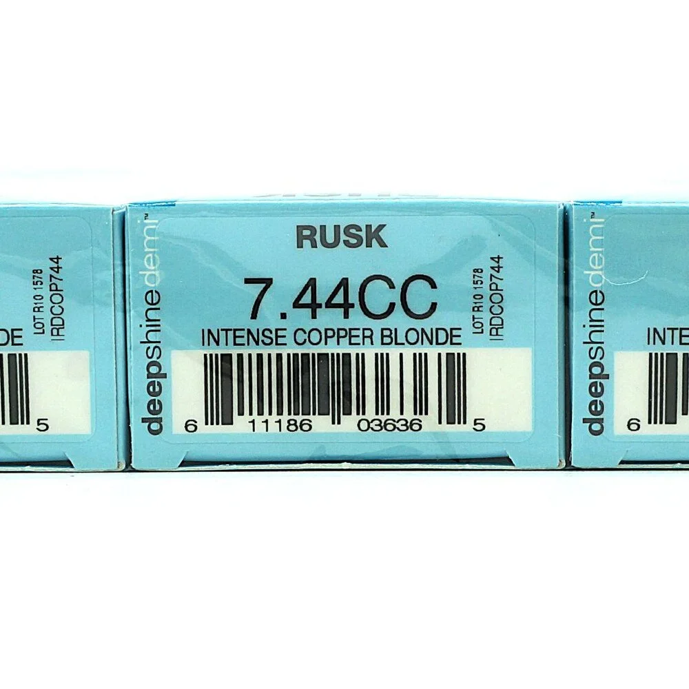 Rusk Deepshine Demi Hair Color 7-44CC Intense Copper Blonde 3.4oz Lot 3‎ NEW